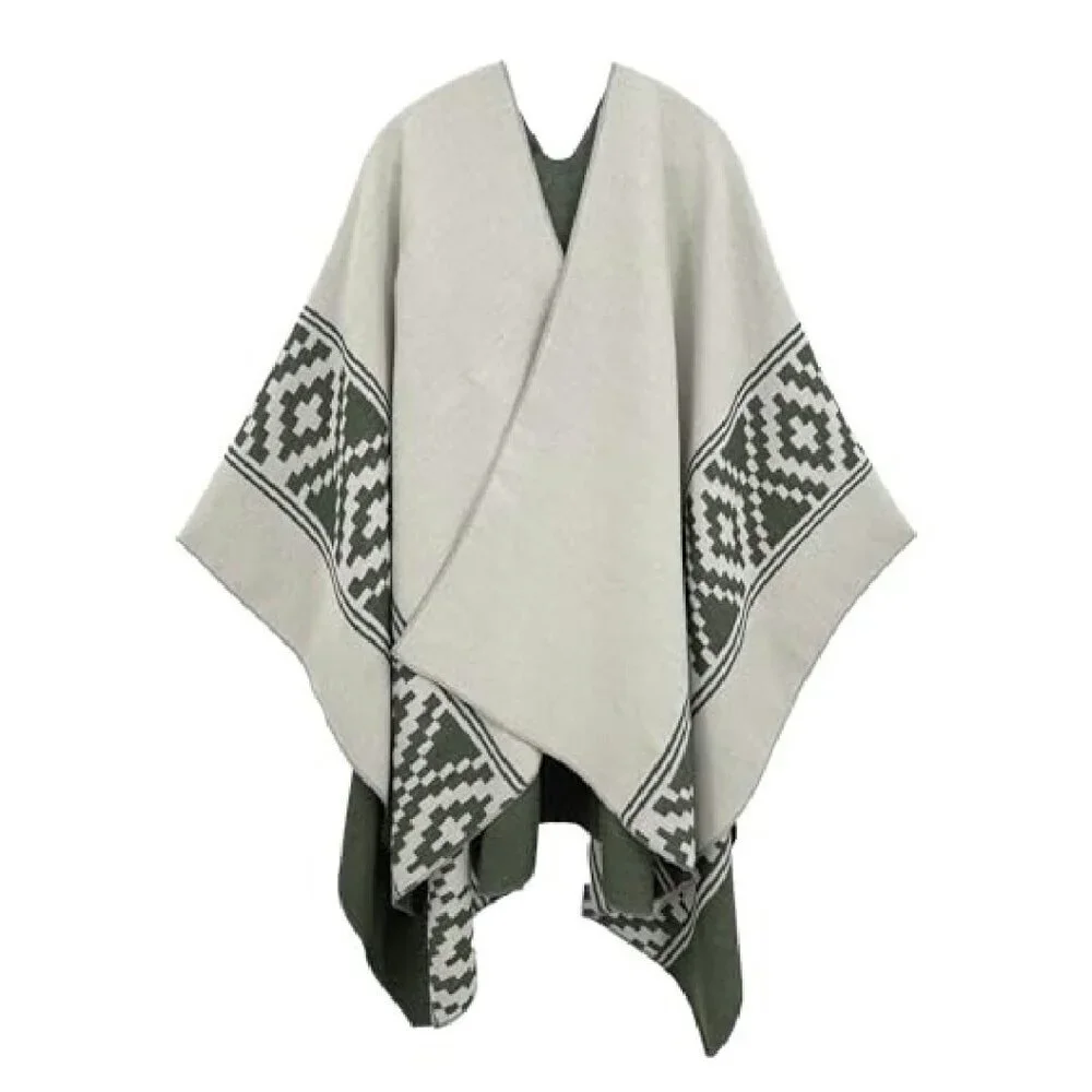 Reversible Faux Cashmere Shawl Wrap, 61